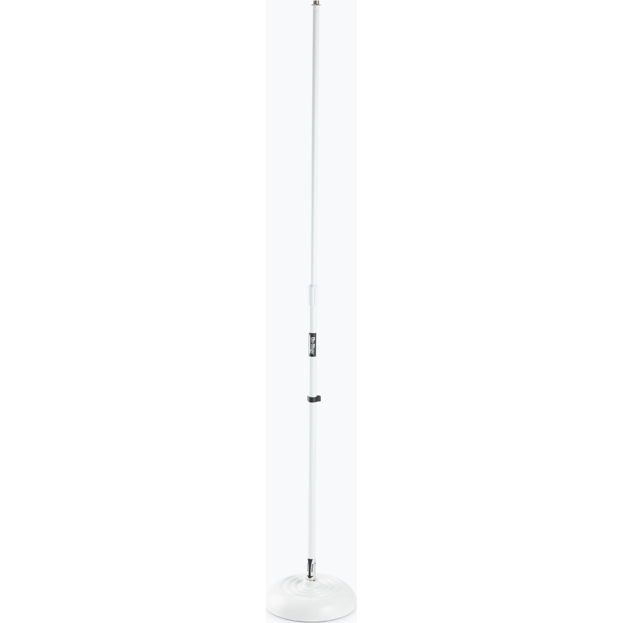 On-Stage MS7201QTRW Round Base Quarter-Turn Microphone Stand (White)