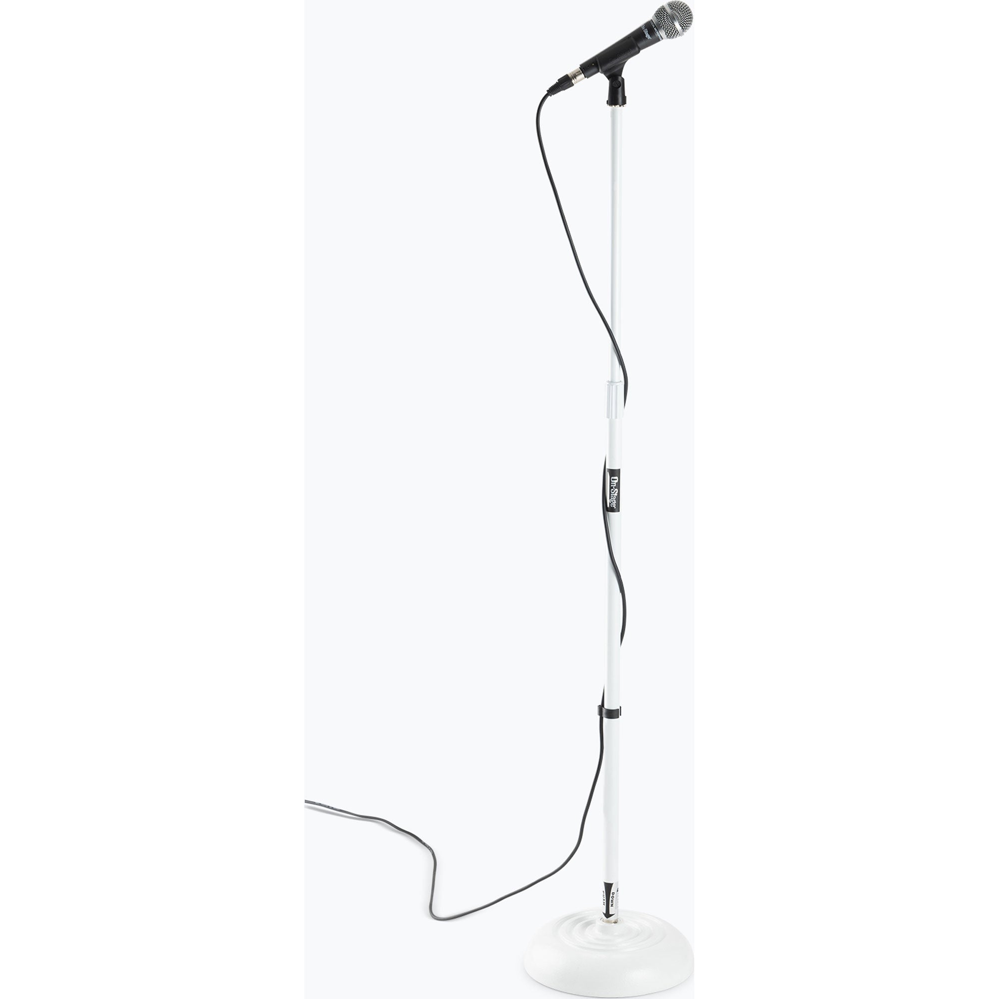 On-Stage MS7201QTRW Round Base Quarter-Turn Microphone Stand (White)