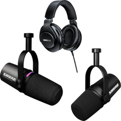 Shure MV7i + MV7X + SRH440A Start-A-Podcast Kit with Two Microphones and Headphones Image 1