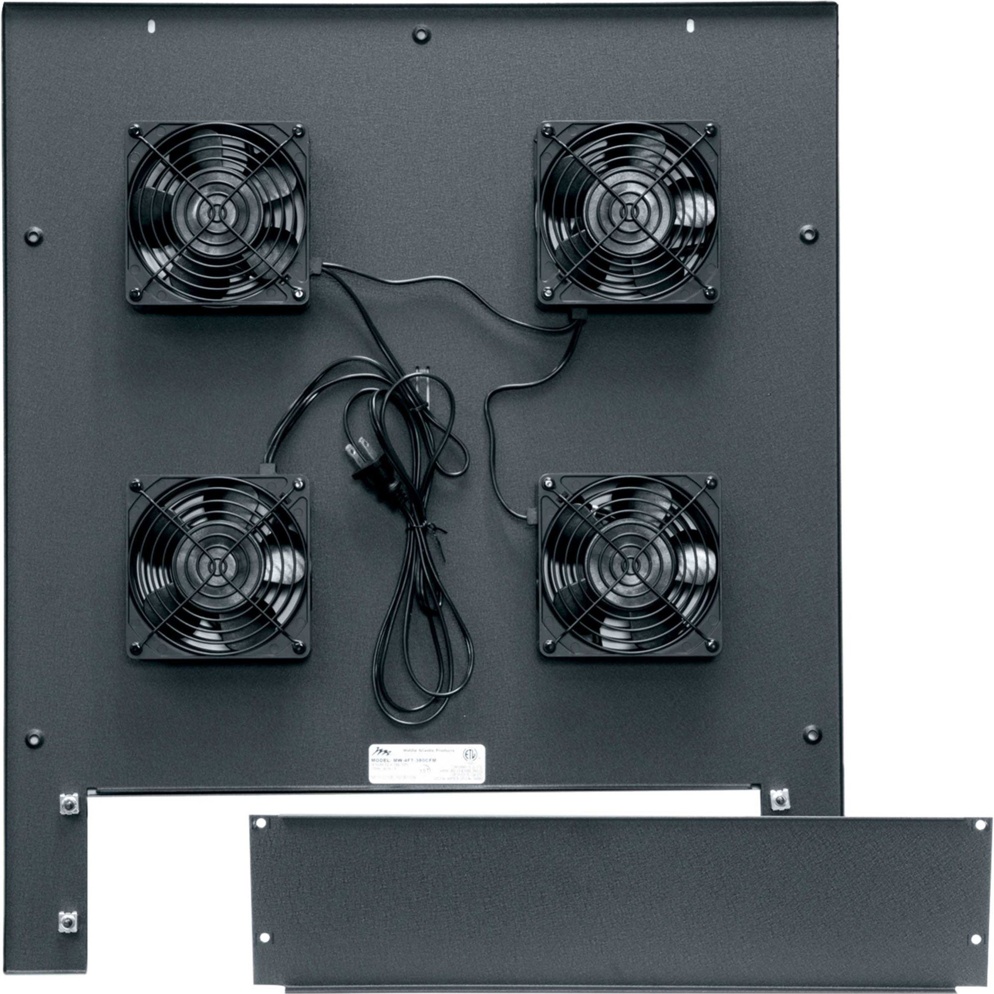 Middle Atlantic MW-4FT-380CFM Integrated Fan Top with 4.5" Fans
