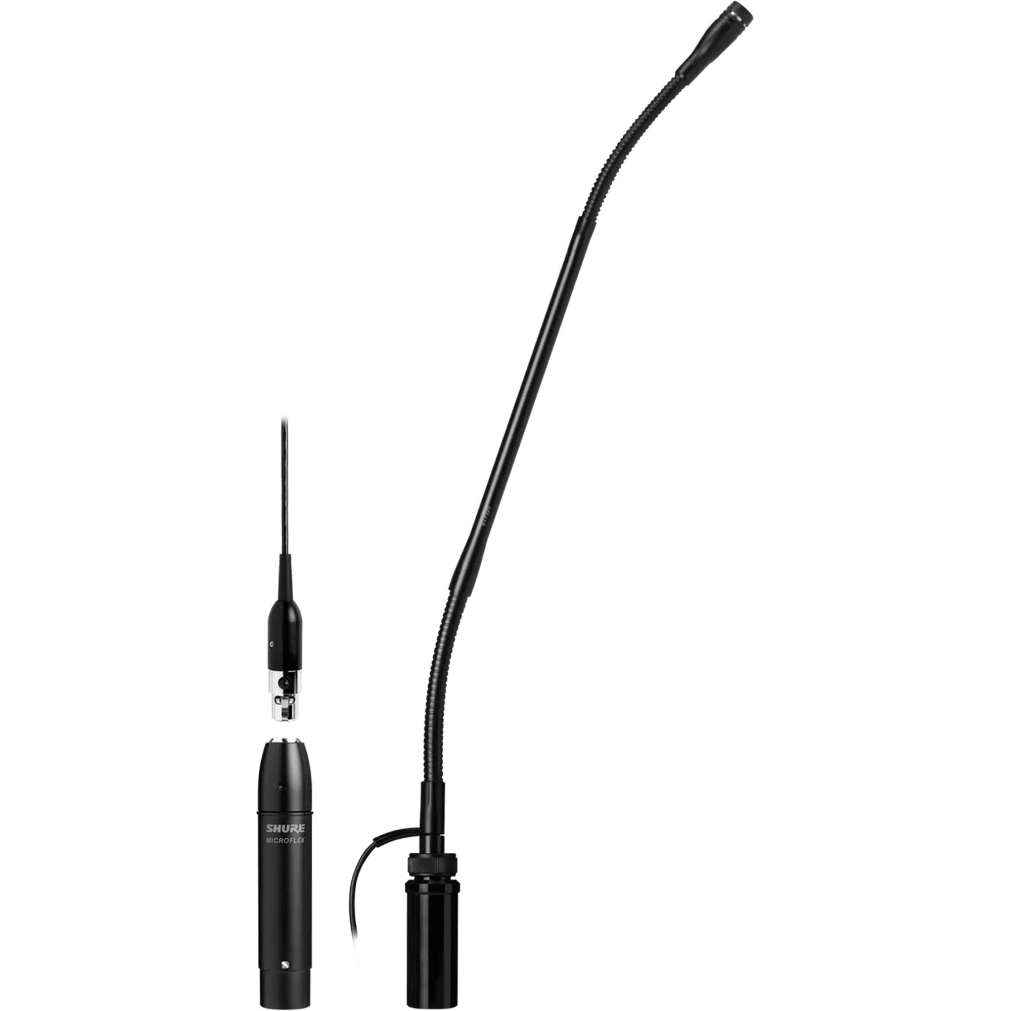 Shure MX412SE/C 12" Gooseneck Mic with Side Exit Cable & In-Line Preamp (Cardioid)