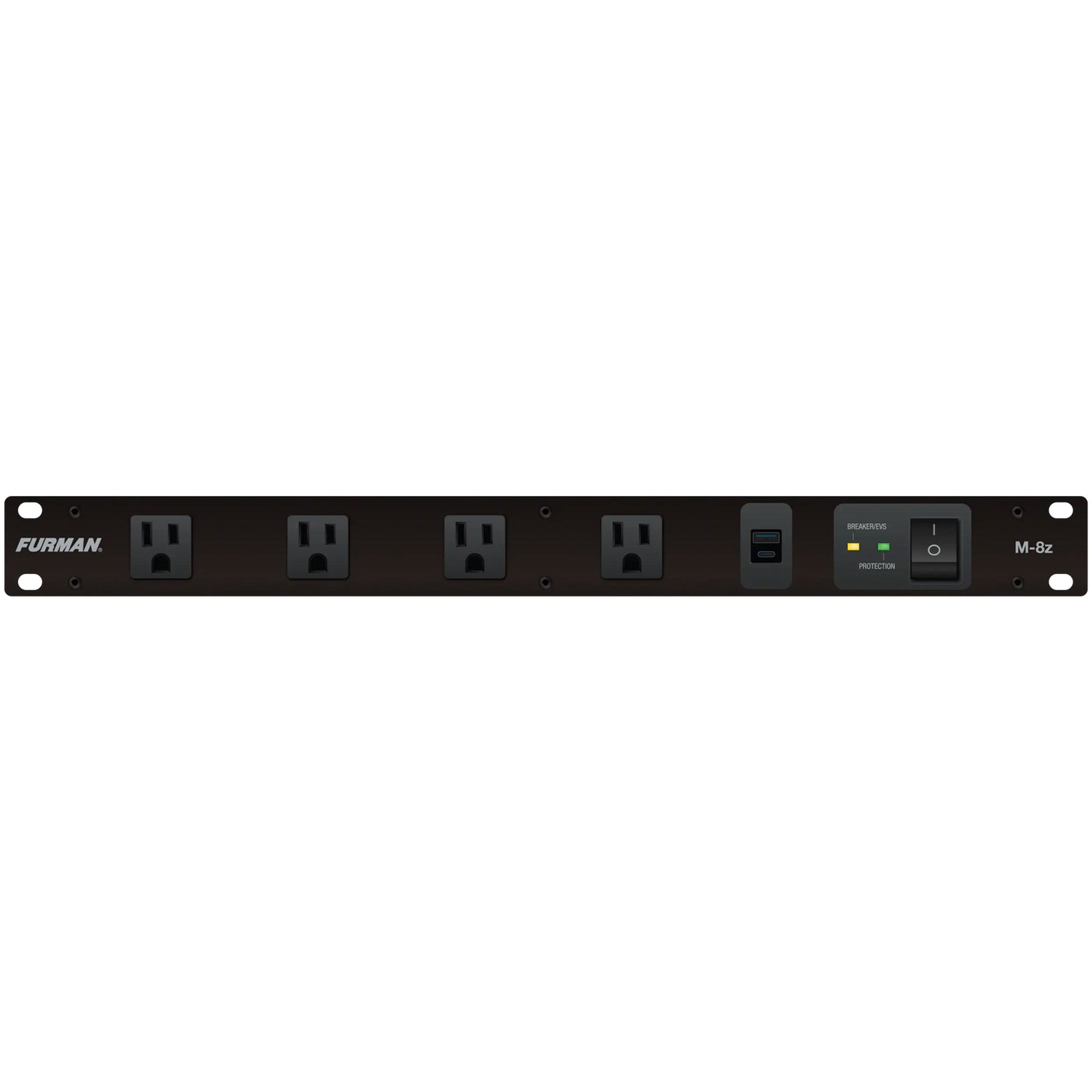 Furman M-8z Merit Z Series 12-Outlet Power Conditioner with EVS Surge Protection and USB Charging