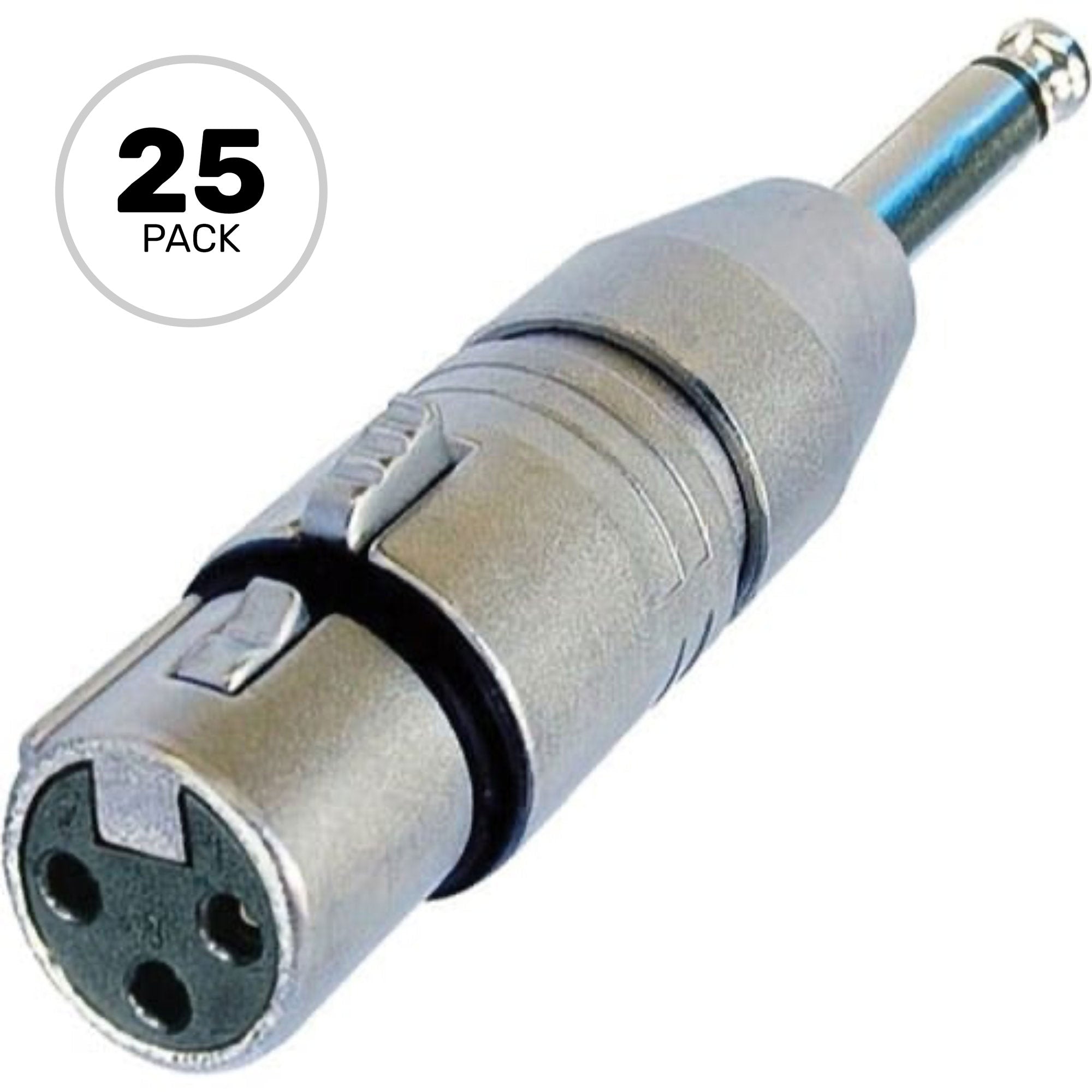 Neutrik NA2FP 3-Pin XLR Female to Mono 1/4" Plug Adapter (Box of 25)