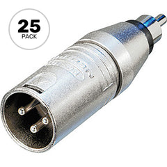 Neutrik NA2MPMM 3-Pin XLR Male to Male RCA Plug Adapter (Box of 25) Image 1
