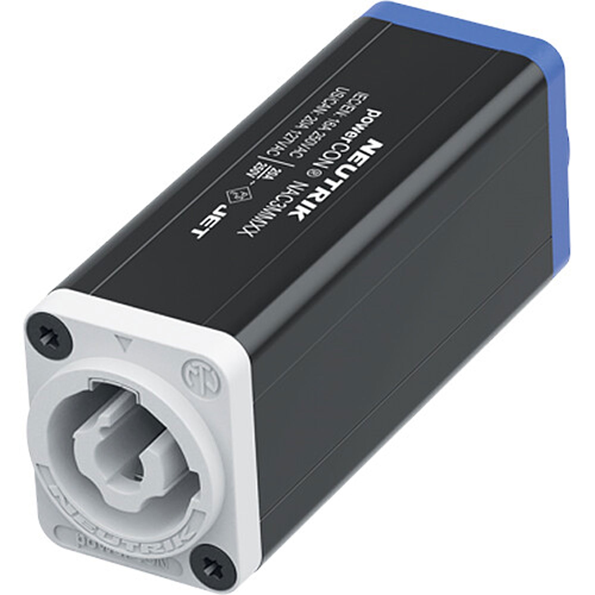 Neutrik NAC3MMXX powerCON Coupler for IEC 60320-1 XX Series (Blue/Gray, Box of 25)