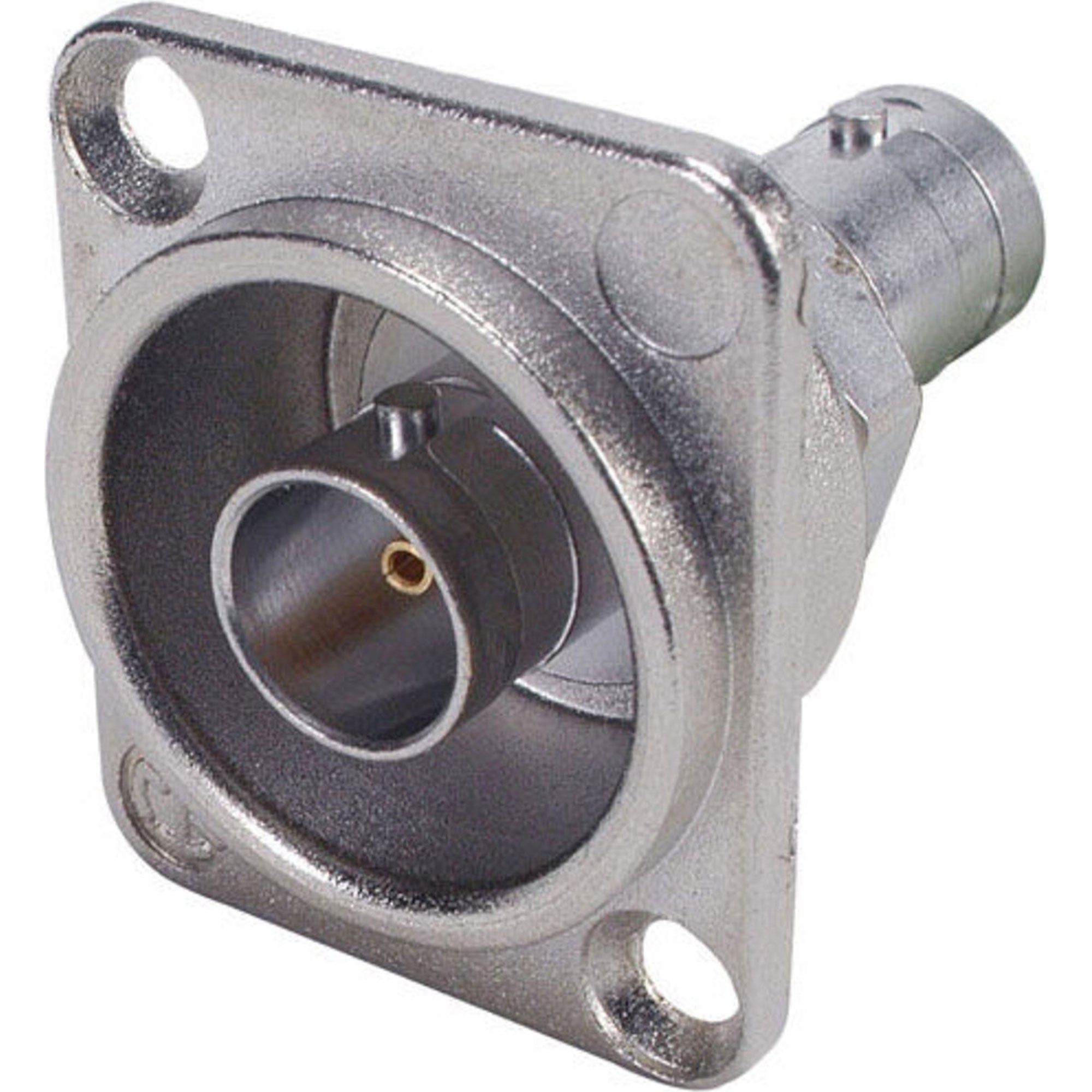 Neutrik NBB75DFG Grounded BNC Chassis Connector (Nickel, Box of 100)