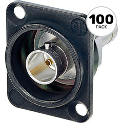 Neutrik NBB75DFGB Grounded BNC Chassis Connector (Black, Box of 100) Image 1