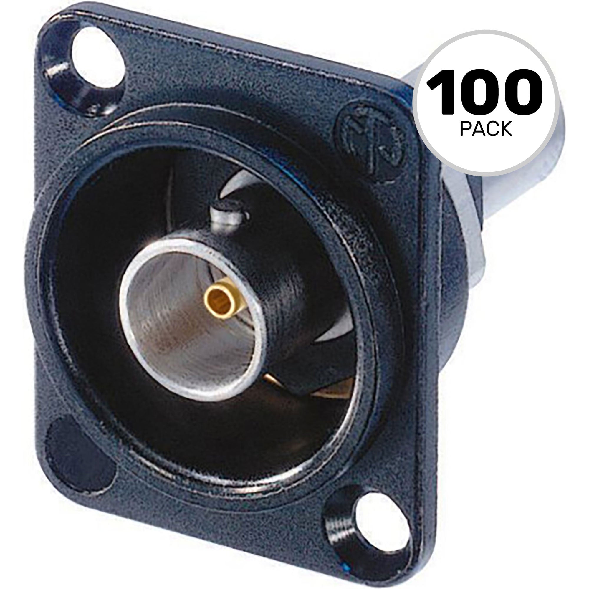 Neutrik NBB75DFIB Isolated BNC Chassis Connector (Black, Box of 100)