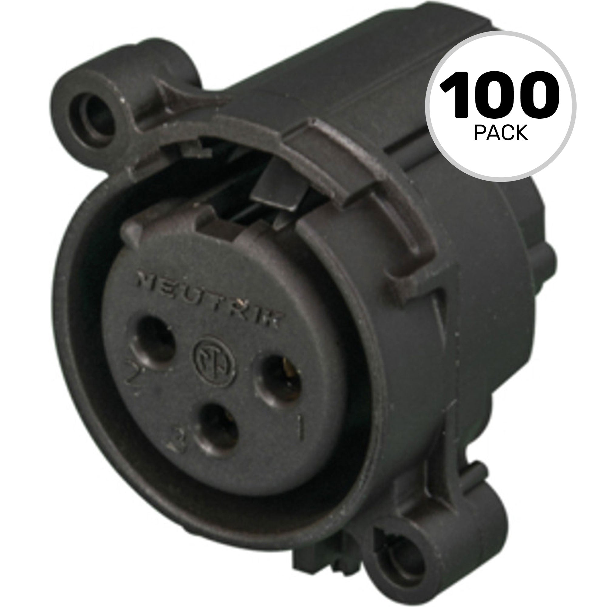 Neutrik NC3FAH Horizontal PCB Female 3-Pin XLR Chassis Connector (Box of 100)