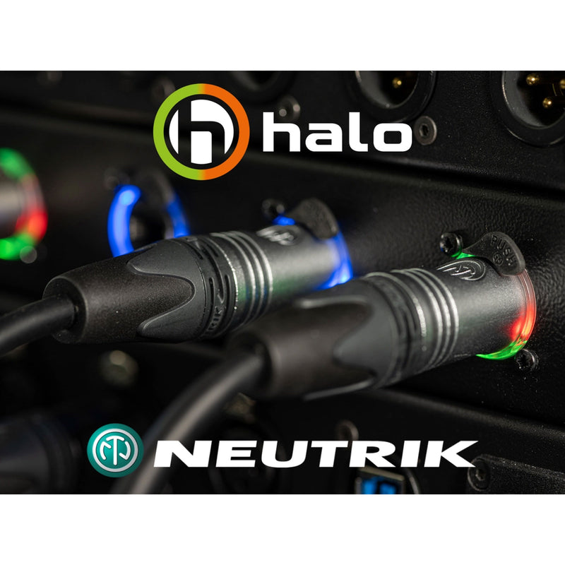 Neutrik NC3FAH2-LR-DAE Female 3-Pin XLR PCBH Chassis Connector with Halo Light Ring (Box of 100)