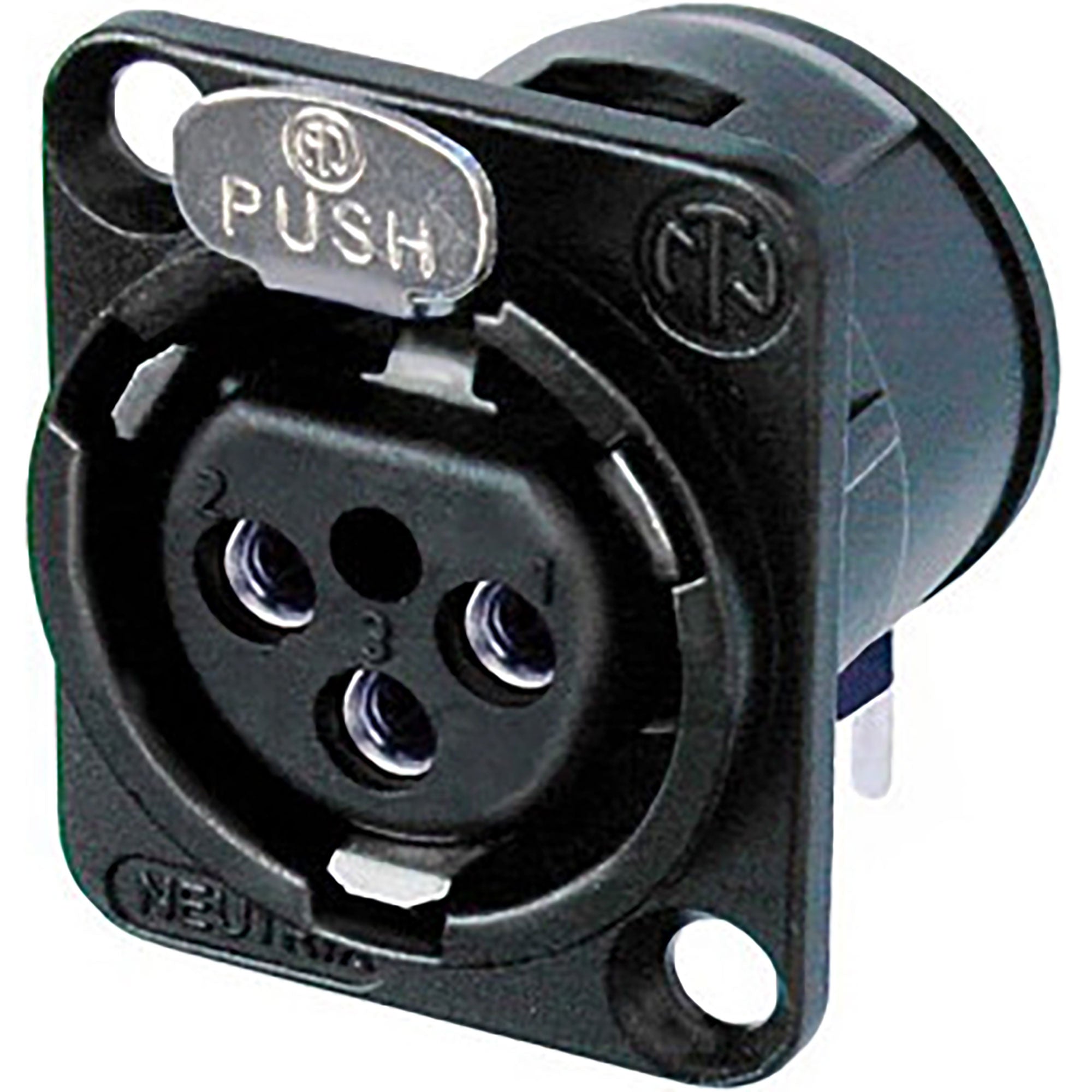 Neutrik NC3FD-H-BAG Horizontal PCB Female 3-Pin XLR Chassis Connector (Black/Silver, Box of 100)