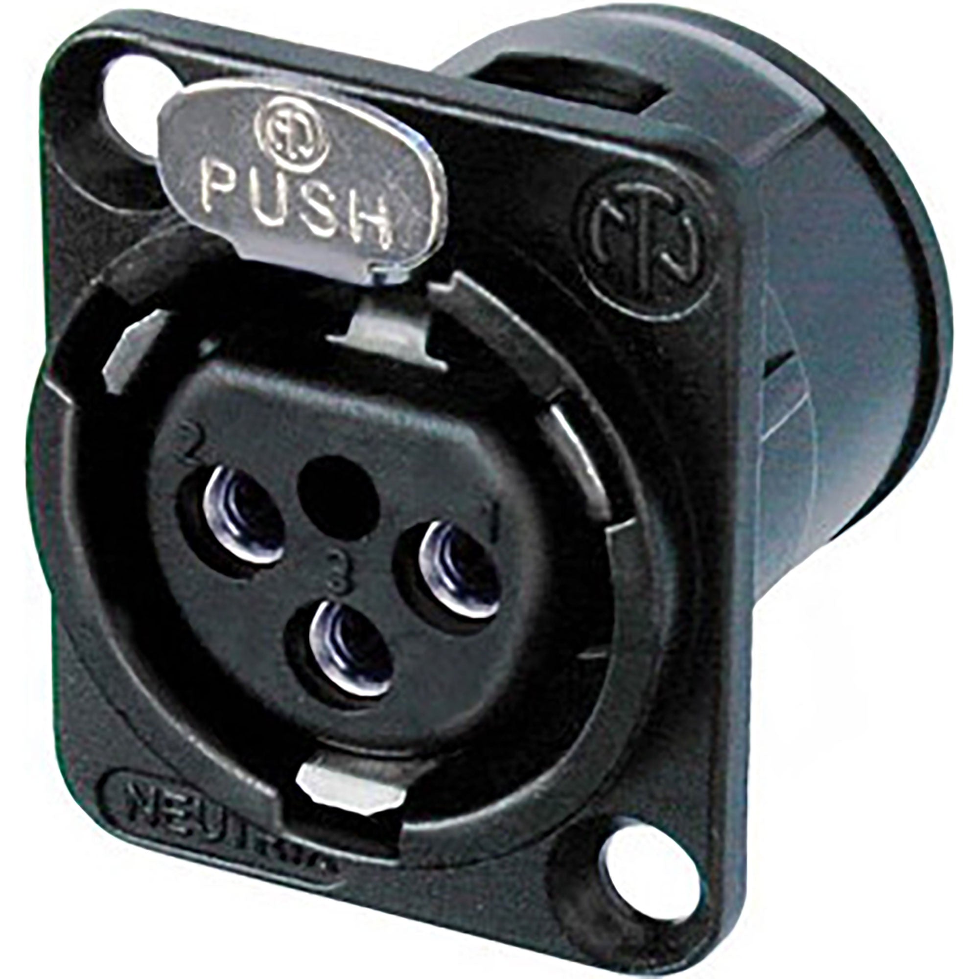 Neutrik NC3FD-V-BAG Female 3-Pin XLR Vertical PCB Mount Chassis Connector (Black/Silver)