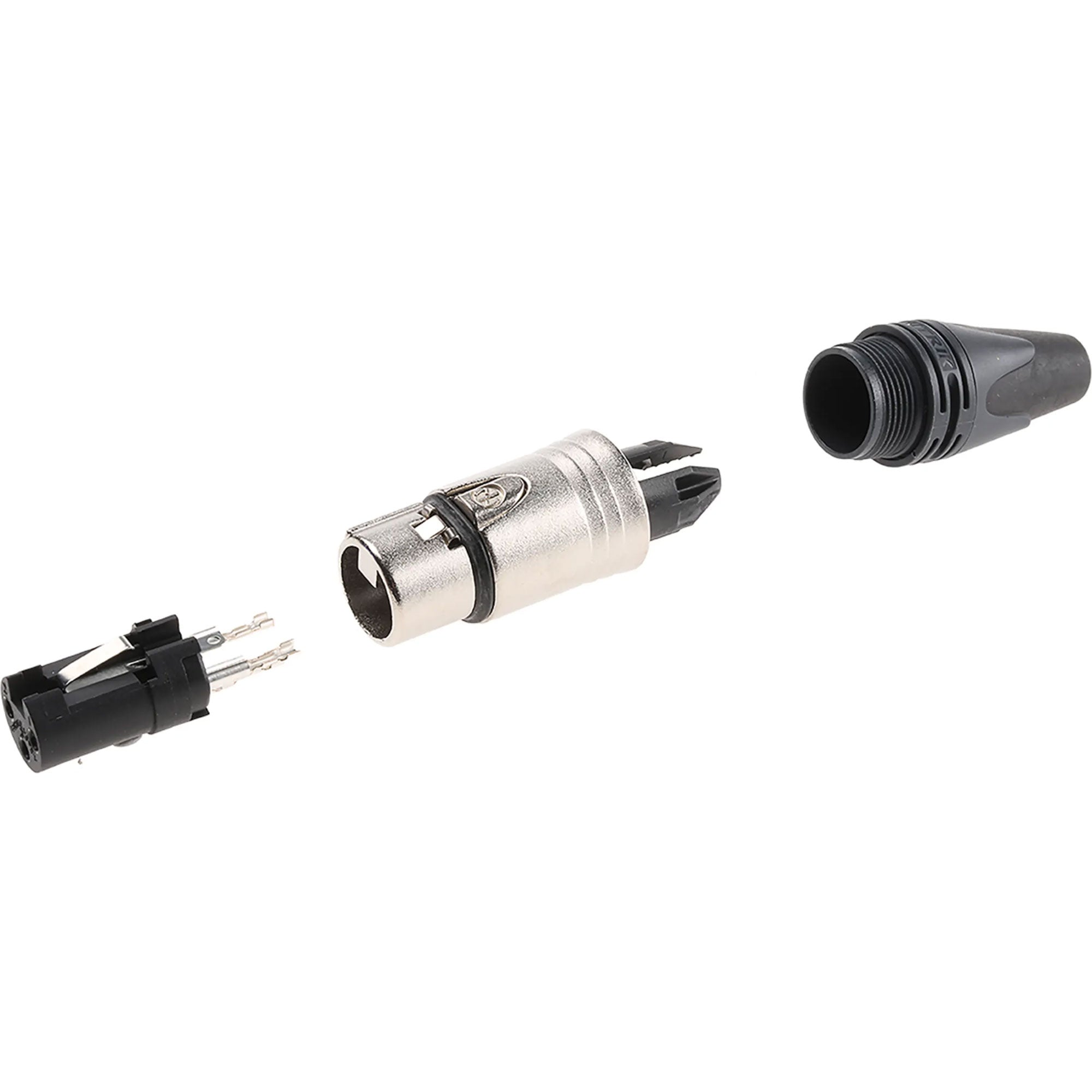 Neutrik NC3FXX-HA Female 3-Pin XLR Cable Crimp Connector (Nickel/Silver, Box of 100)