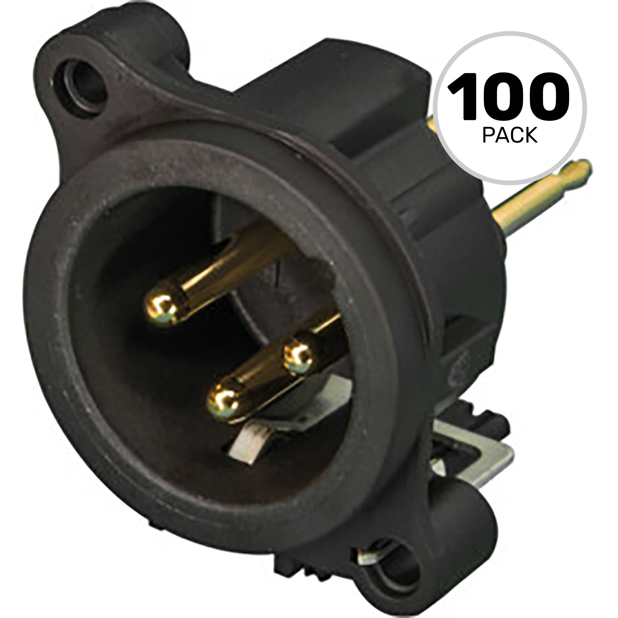 Neutrik NC3MAV Vertical PCB Mount Male 3-Pin XLR Connector (Box of 100)