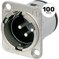 Neutrik NC3MD-V Male 3-Pin XLR Vertical PCB Mount Chassis Connector (Nickel/Silver, Box of 100) Image 1