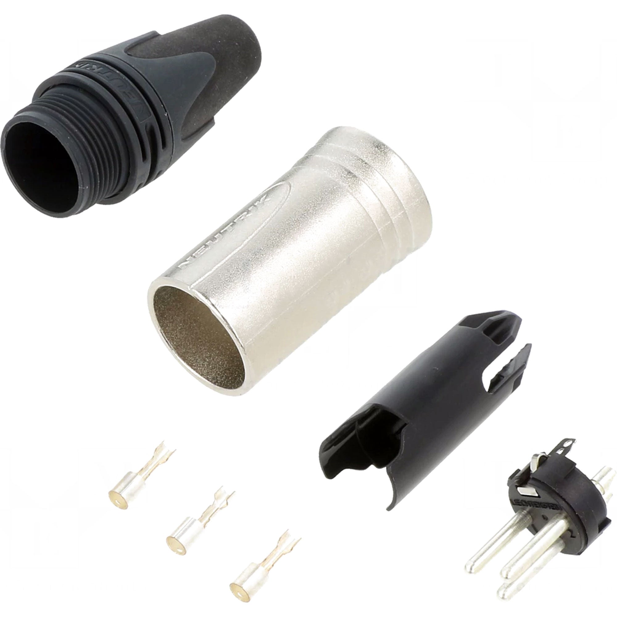Neutrik NC3MXX-HA Male 3-Pin XLR Cable Crimp Connector (Nickel/Silver, Box of 100)