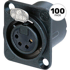 Neutrik NC4FD-LX-B Female 4-Pin XLR Chassis Connector (Black/Gold, Box of 100) Image 1