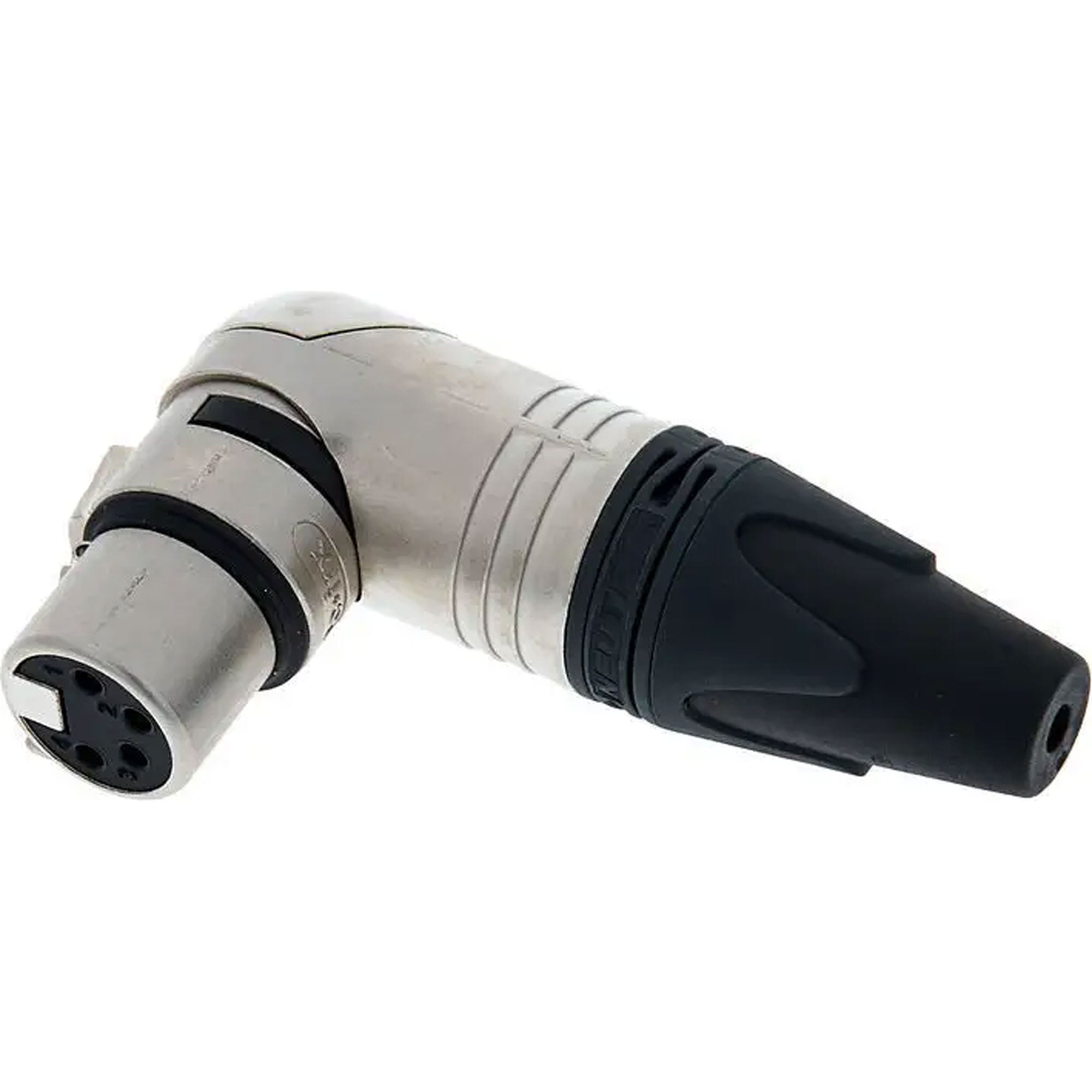 Neutrik NC4FRX Female Right Angle 4-Pin XLR Cable Connector (Nickel/Silver, Box of 50)