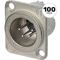 Neutrik NC4MD-LX Male 4-Pin XLR Chassis Connector (Nickel/Silver, Box of 100) Image 1