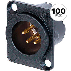 Neutrik NC4MD-LX-B Male 4-Pin XLR Chassis Connector (Black/Gold, Box of 100) Image 1