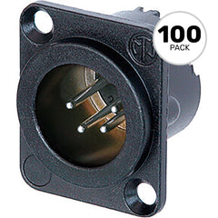 Neutrik NC4MD-LX-BAG Male 4-Pin XLR Chassis Connector (Black/Silver, Box of 100) Image 1