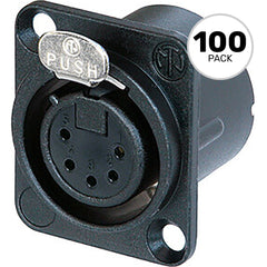 Neutrik NC5FD-LX-B Female 5-Pin XLR Chassis Connector (Black/Gold, Box of 100) Image 1