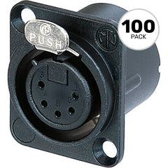 Neutrik NC5FD-LX-BAG Female 5-Pin XLR Chassis Connector (Black/Silver, Box of 100) Image 1
