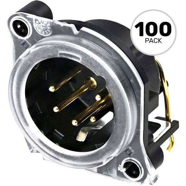 Neutrik NC5MAH-LR Male 5-Pin XLR PCBH Chassis Connector with Halo Light Ring (Box of 100)
