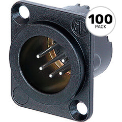 Neutrik NC5MD-LX-BAG Male 5-Pin XLR Chassis Connector (Black/Silver, Box of 100) Image 1
