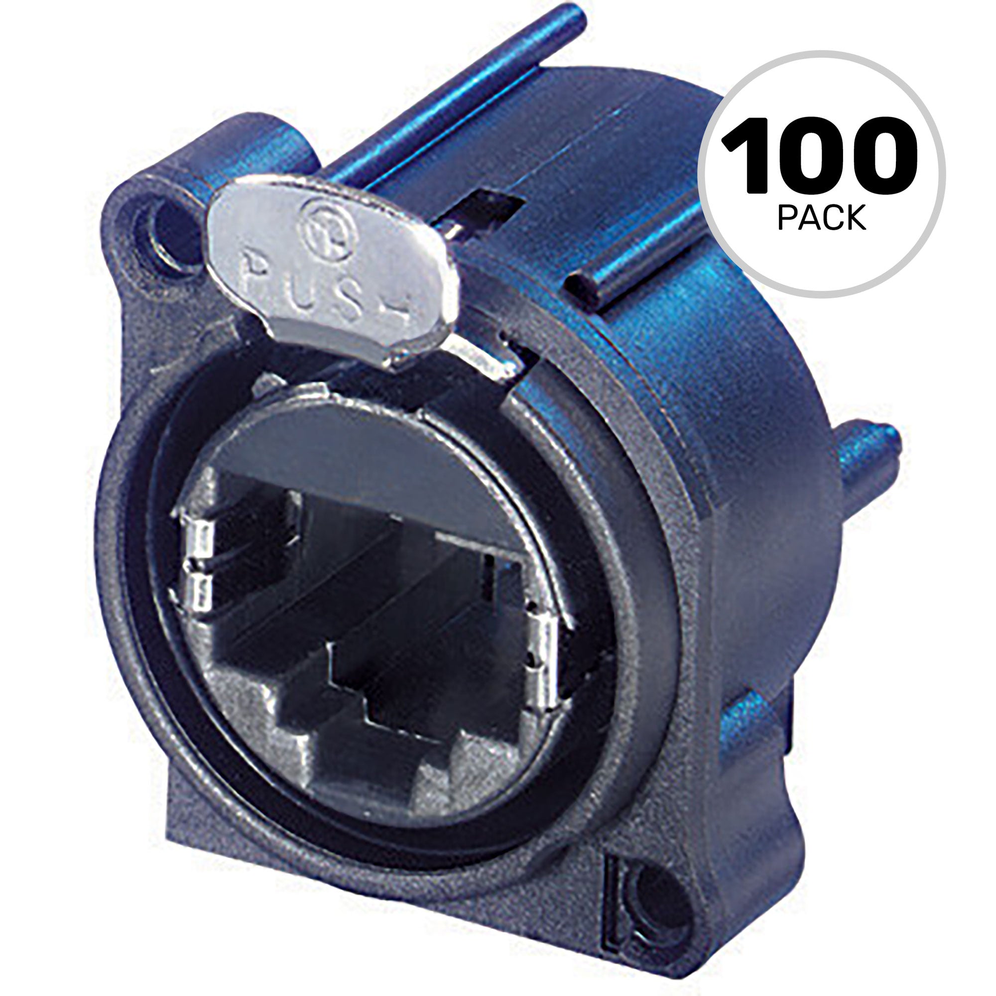 Neutrik NE8FAH etherCON RJ45 Horizontal PCB Mount Receptacle (Black, Box of 100) Image 1