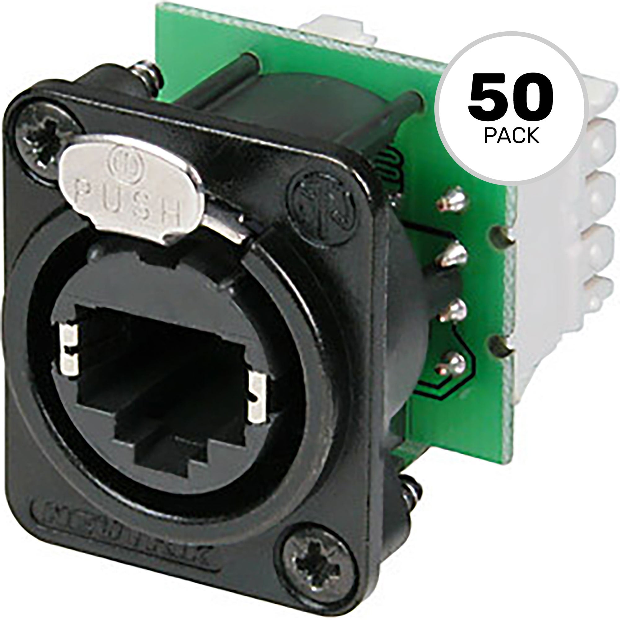 Neutrik NE8FDV-Y110-B etherCON RJ45 Receptacle (Black, Box of 50)