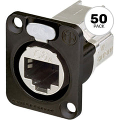 Neutrik NE8FDX-P6-B etherCON RJ45 Cat 6a Shielded Feedthrough Panel Connector (Black, Box of 50) Image 1