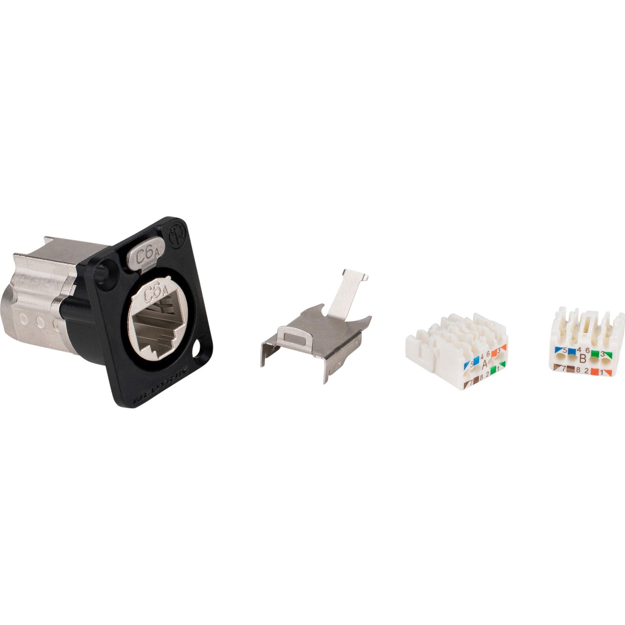 Neutrik NE8FDX-Y6-B D-Shape Cat 6a Shielded Panel Connector (Black, Box of 50)