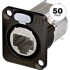 Neutrik NE8FDX-Y6-B D-Shape Cat 6a Shielded Panel Connector (Black, Box of 50) Image 1