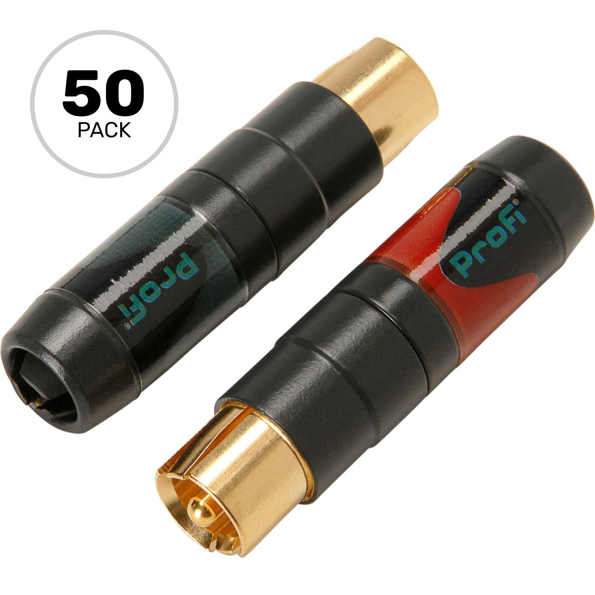Neutrik NF2C-B/2 ProFi Professional RCA Plugs (50 Pair, Red & Black)