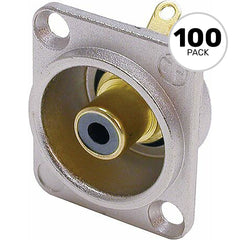 Neutrik NF2D-0 Female RCA Phono Jack (Nickel/Black, Box of 100) Image 1