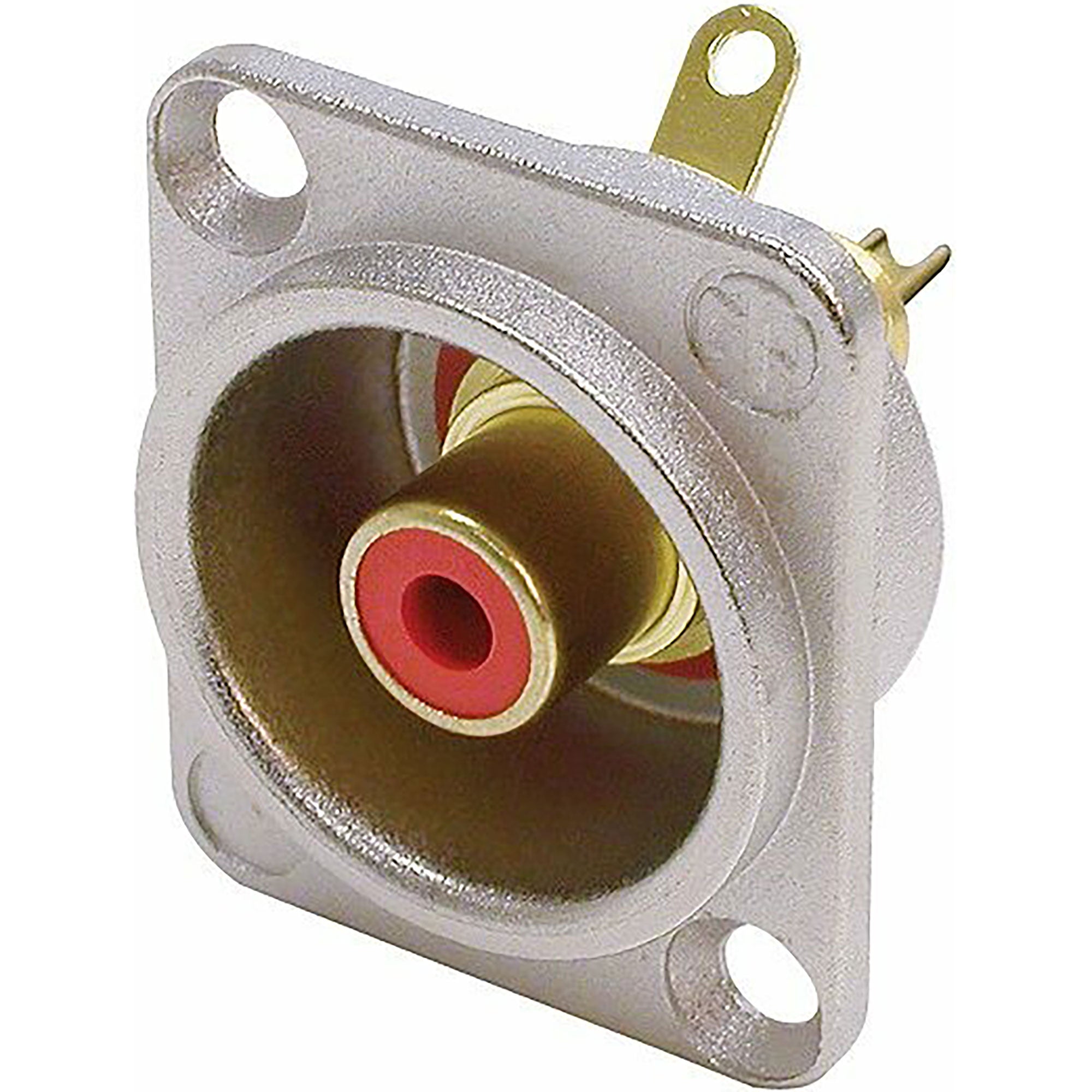 Neutrik NF2D-2 Female RCA Phono Jack (Nickel/Red)