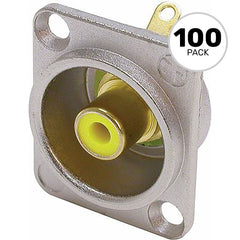 Neutrik NF2D-4 Female RCA Phono Jack (Nickel/Yellow, Box of 100) Image 1