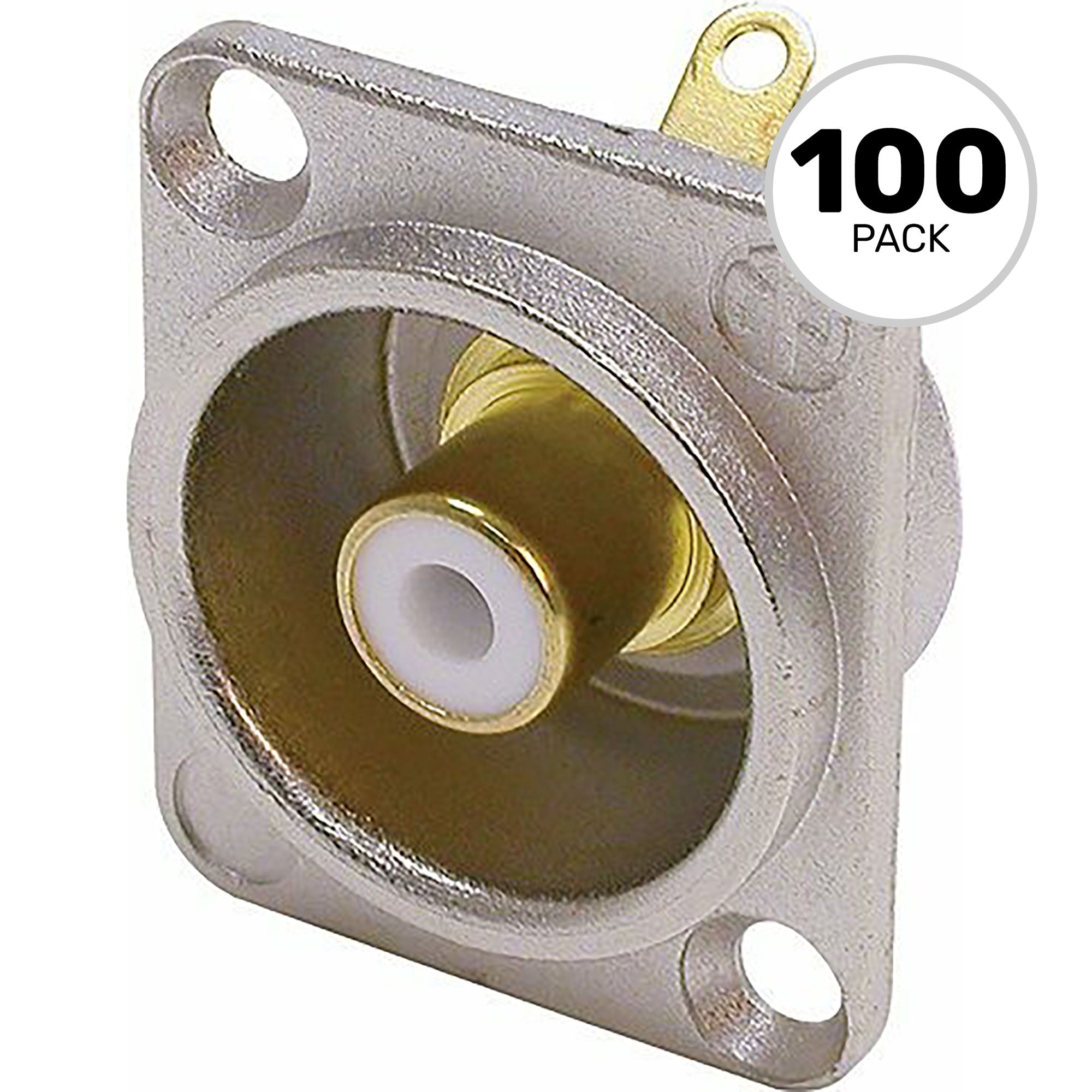 Neutrik NF2D-9 Female RCA Phono Jack (Nickel/White, Box of 100)