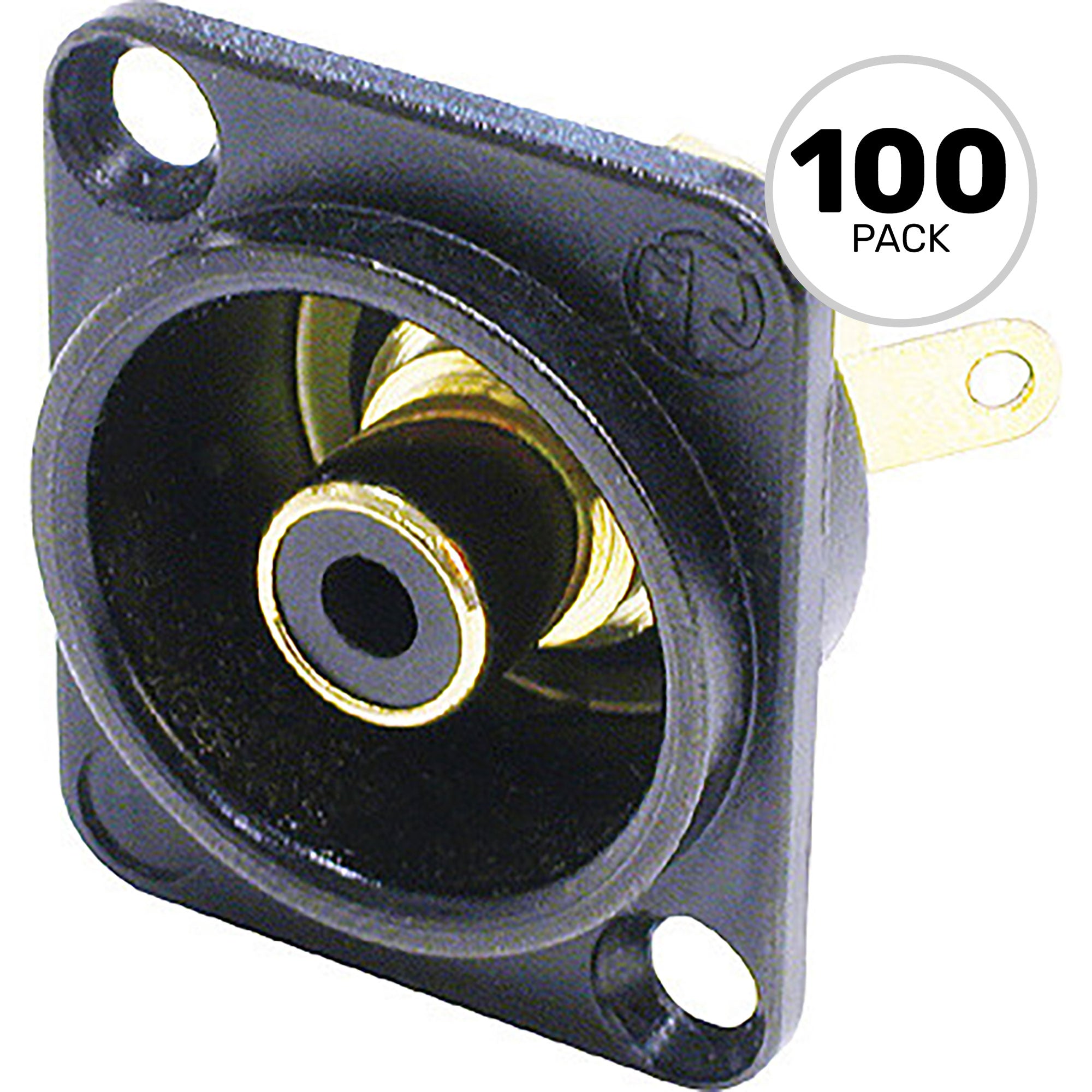 Neutrik NF2D-B-0 Female RCA Phono Jack (Black/Black, Box of 100)