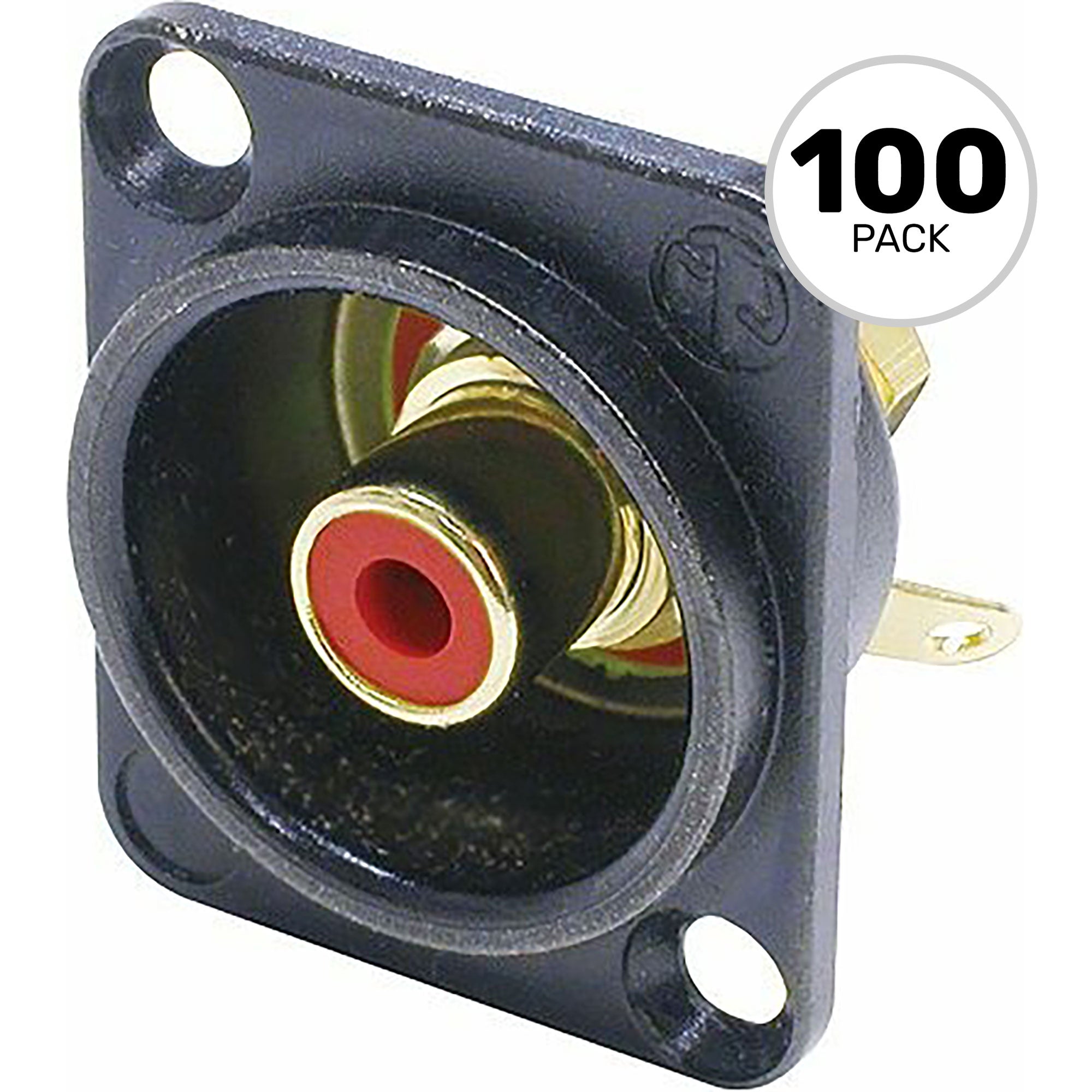 Neutrik NF2D-B-2 Female RCA Phono Jack (Black/Red, Box of 100)
