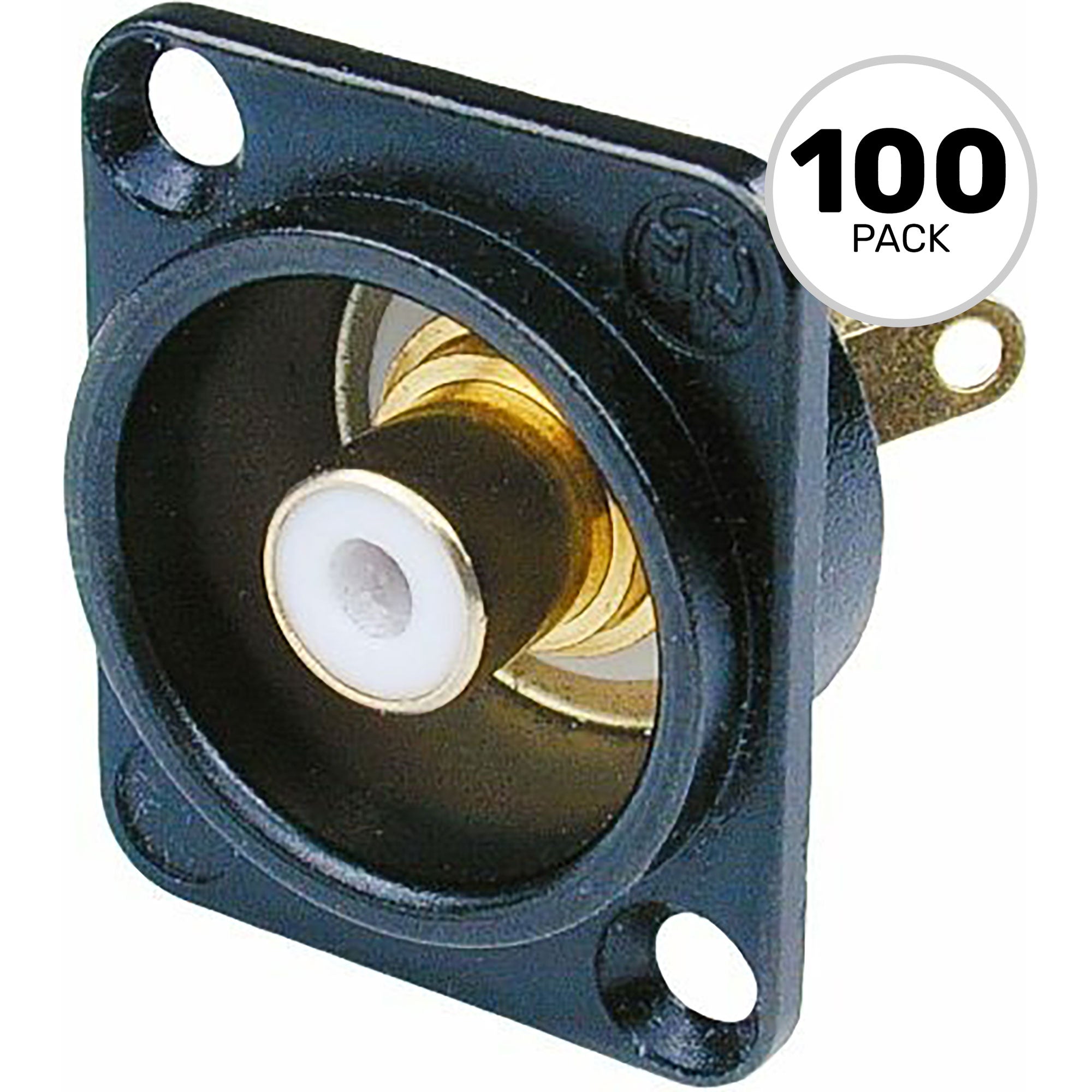 Neutrik NF2D-B-9 Female RCA Phono Jack (Black/White, Box of 100)