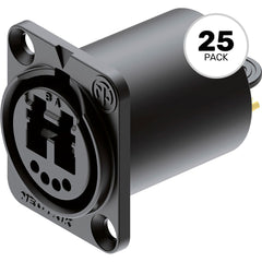 Neutrik NO2-4FDW-A Multimode opticalCON Duo Chassis Connector (Black, Box of 25) Image 1