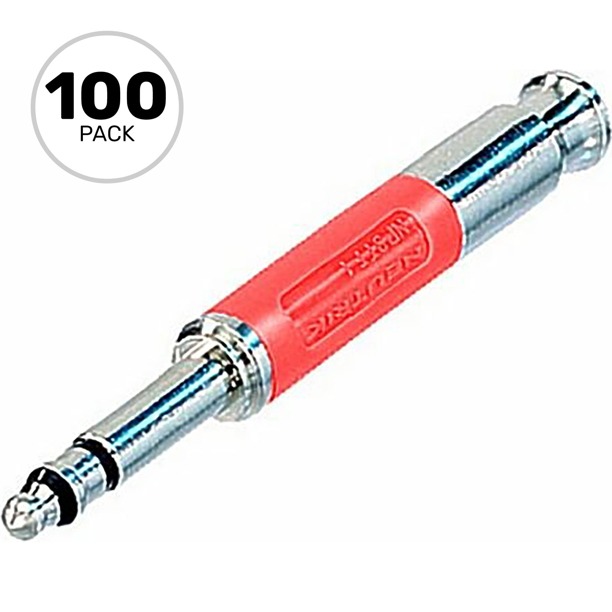 Neutrik NP3TT-1-R 4.4mm (0.173") TT Bantam Plug with HEX Crimp (Red/Silver, Box of 100)