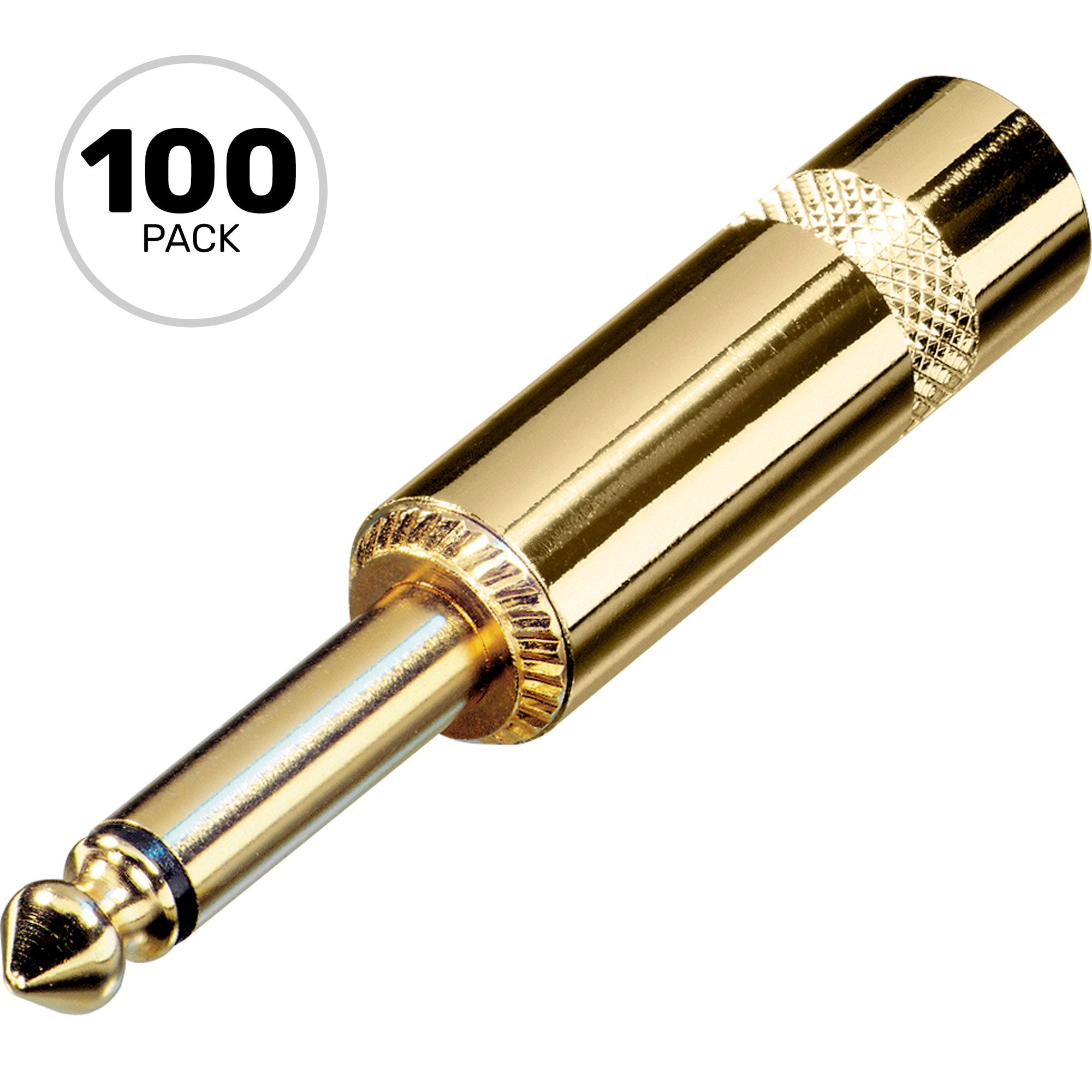 Neutrik Rean NYS224AG 1/4" Mono Phone Long Barrel Plug (Gold/Gold, Box of 100)