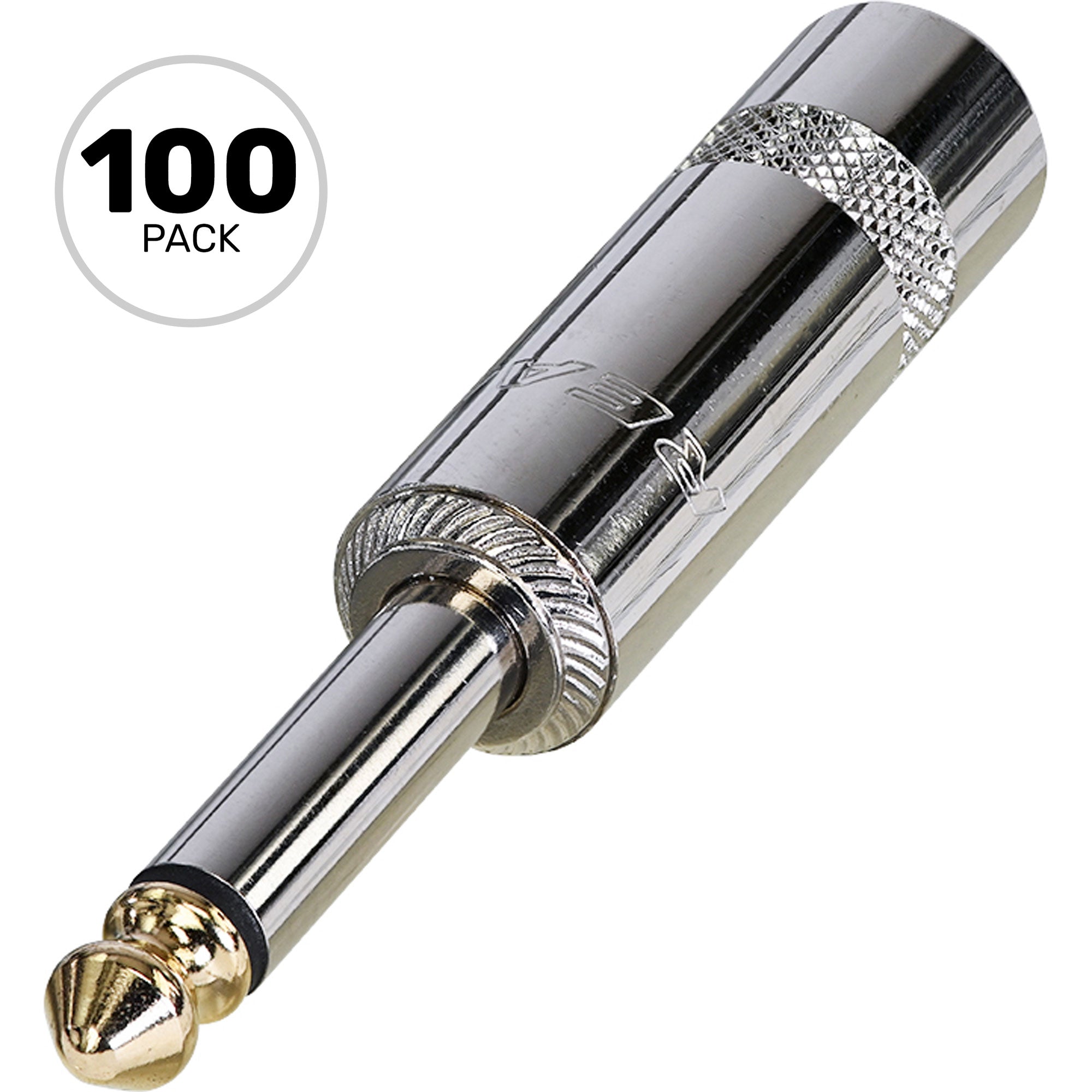 Neutrik Rean NYS224GT 1/4" Mono Phone Long Barrel Plug (Nickel/Gold Tip Only, Box of 100)