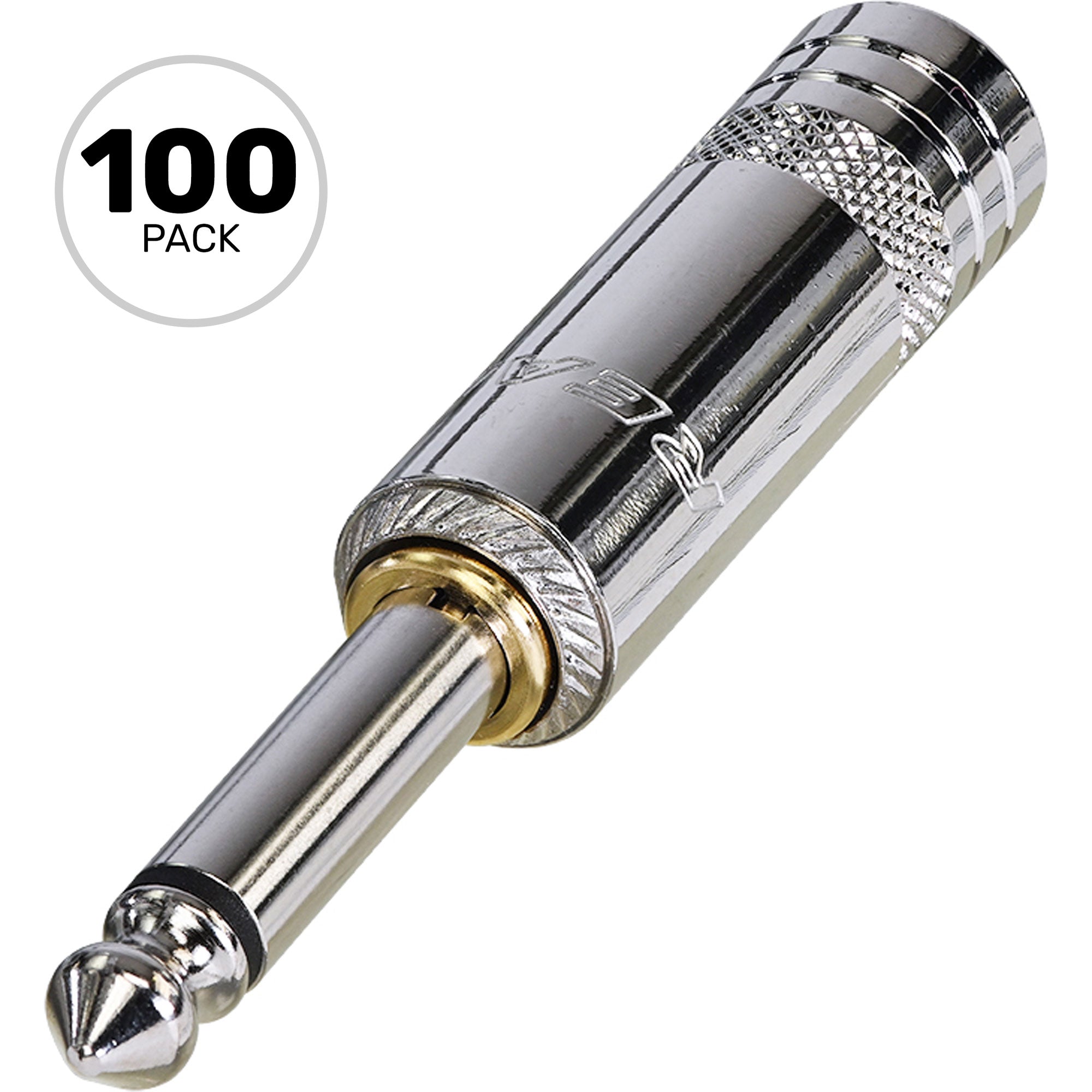 Neutrik Rean NYS224S 1/4" Mono Phone Long Barrel Plug with Silent Switch (Nickel/Silver, Box of 100)