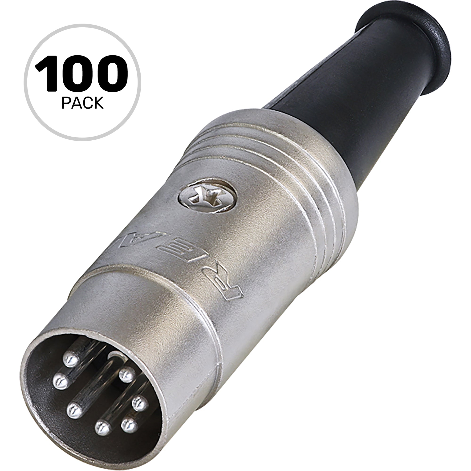 Neutrik Rean NYS323 7-Pin DIN MIDI Cable Connector (Nickel/Silver, Box of 100)