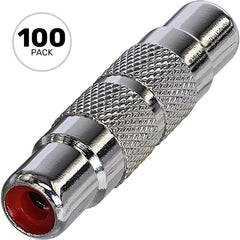 Neutrik Rean NYS355 RCA Female to RCA Female Coupler Adapter (Nickel/Silver, Box of 100) Image 1