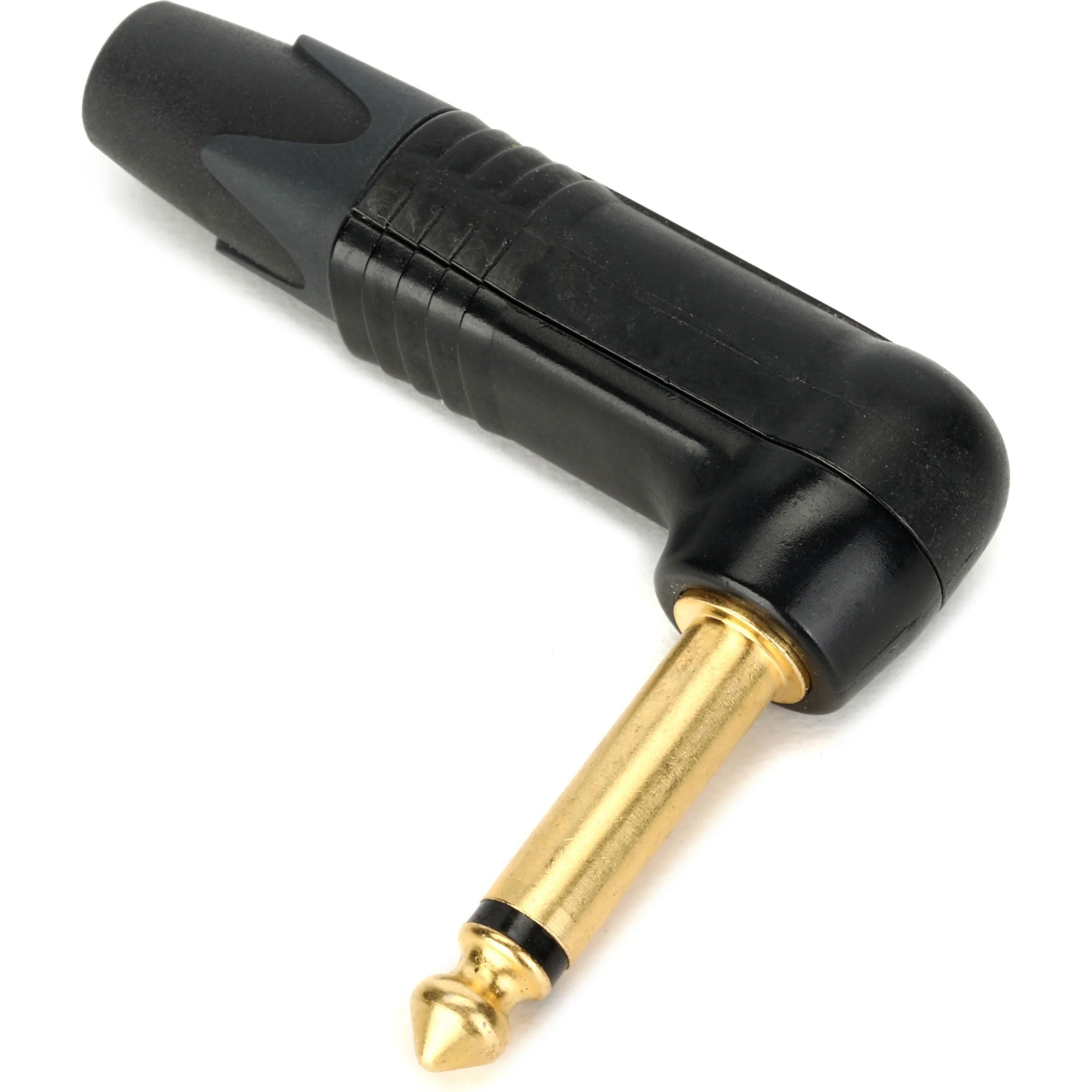 Neutrik NP2RX-B Professional Right-Angle 1/4" TS Mono Phone Plug (Black/Gold)